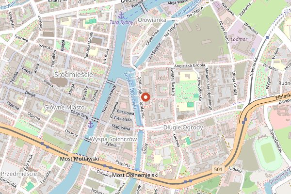 Map showing Brovarnia in Gdańsk