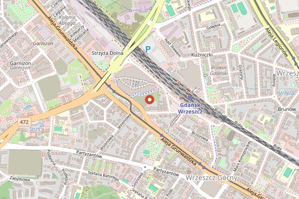 Map showing Browar Vrest at Stary Maneż in Gdańsk