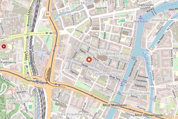 Map showing Józef K. in Gdańsk