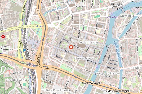 Map showing Czerwone Drzwi in Gdańsk