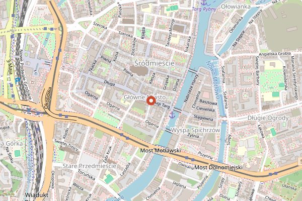 Map showing Pierogarnia Mandu Oliwa in Gdańsk