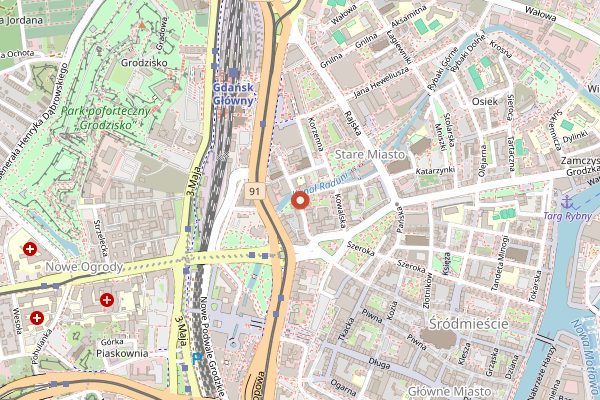 Map showing Pierogarnia Mandu Śródmieście in Gdańsk