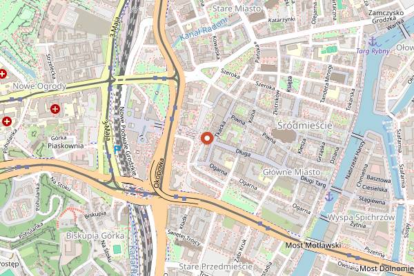 Map showing Cafe and Bar Rekawiczka in Gdańsk
