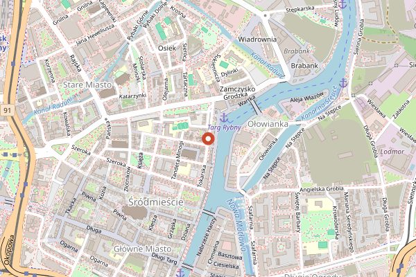 Map showing Targ Rybny - Fishmarkt in Gdańsk
