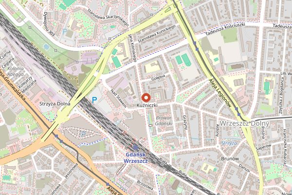 Map showing Leń Coffee Roastery in Gdańsk
