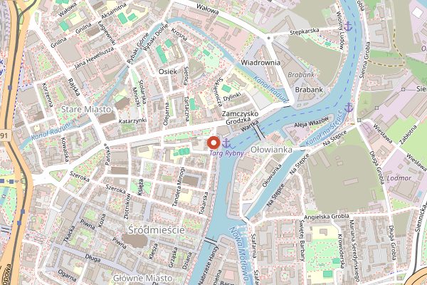 Map showing Bread Festival (Święto Chleba) in Gdańsk