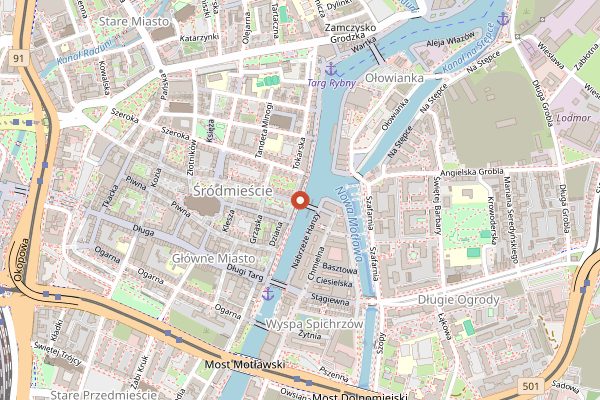 Map showing Wianki (St John's Eve Festival) in Gdańsk