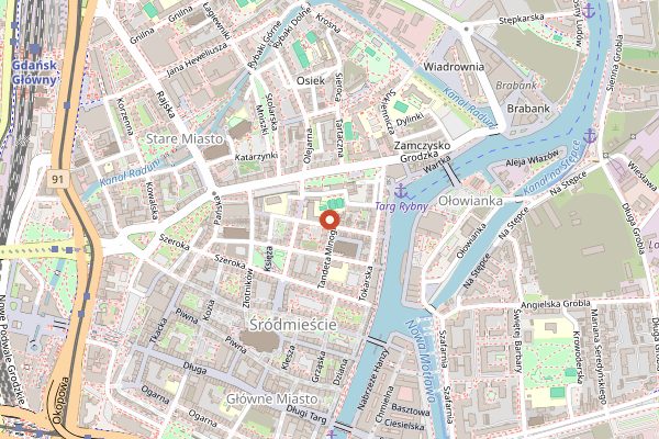 Map showing Cynamonka Bakery in Gdańsk