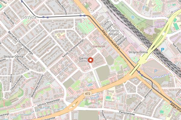 Map showing Enklava Restaurant & Cafe in Gdańsk