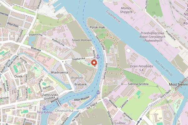 Map showing Secret Room in Gdańsk