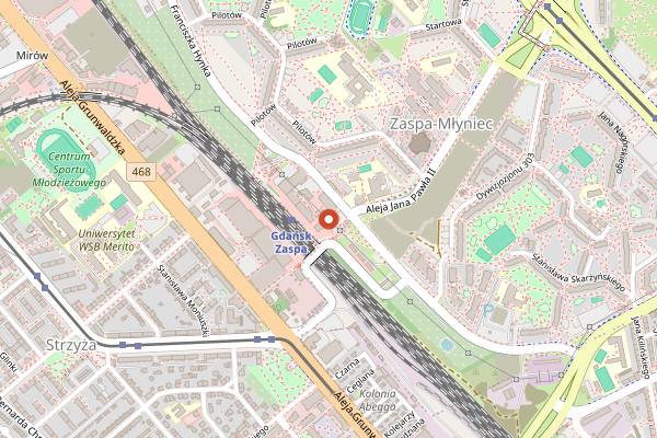 Map showing Green Club in Gdańsk