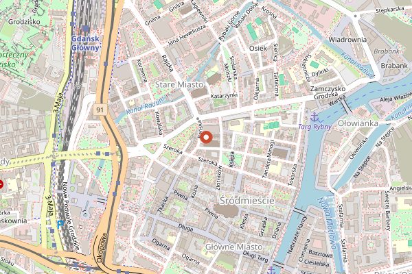 Map showing Hala Targowa in Gdańsk