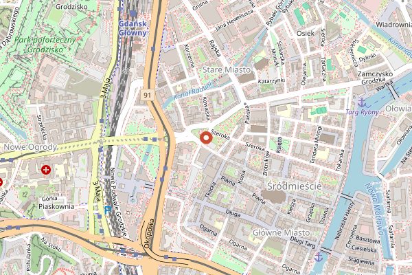 Map showing Targ Drzewny in Gdańsk