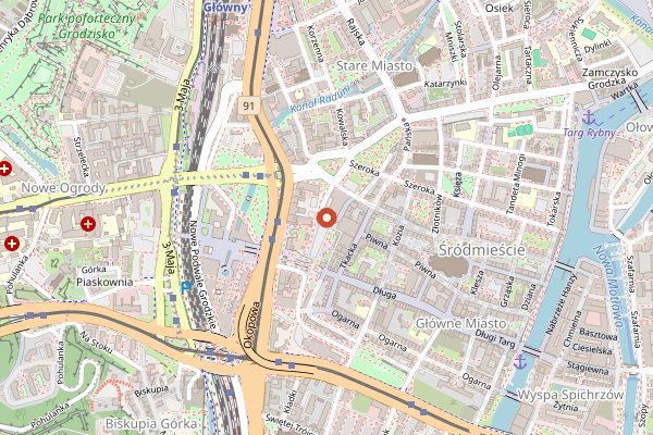 Map showing Targ Węglowy in Gdańsk