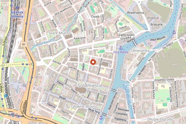 Map showing Café Lamus in Gdańsk