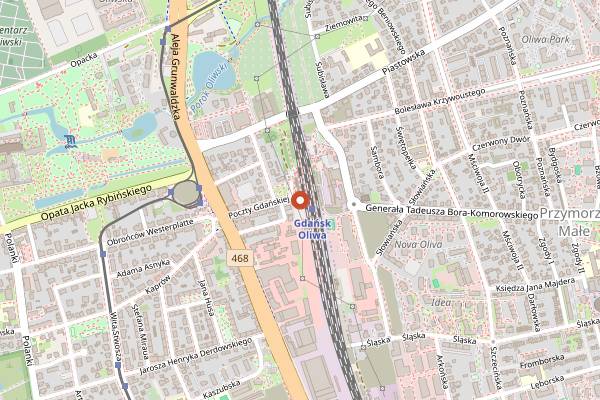 Map showing Pro'Rock Pub in Gdańsk