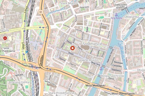 Map showing Pub Red Light in Gdańsk