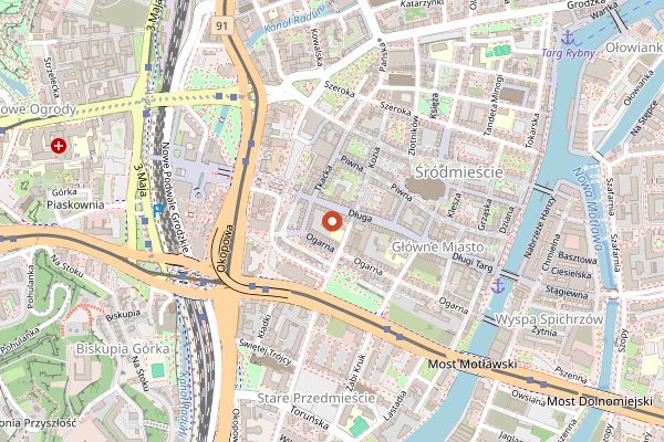 Map showing Zapiecek Zapiekanka and Burger in Gdańsk