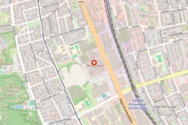 Map showing Treinta y Tres Wine Bar in Gdańsk