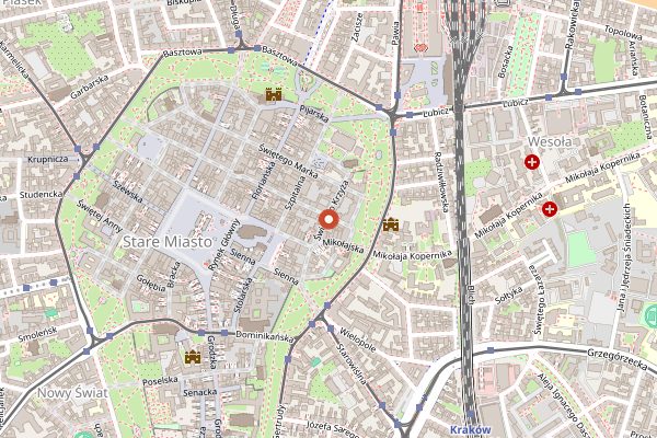Map showing House of Beer in Kraków