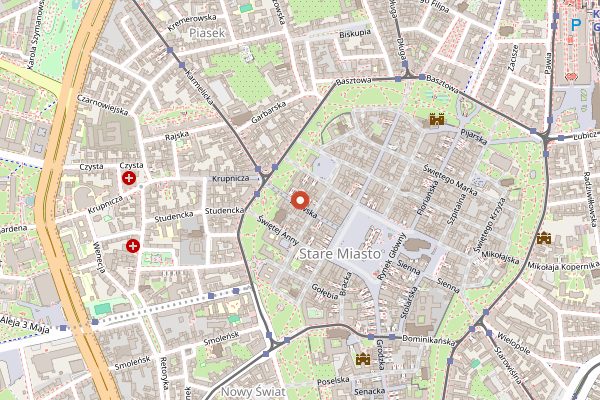 Map showing Multi Qlti Tap Bar in Kraków