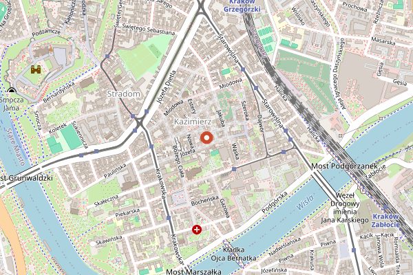 Map showing Singer in Kraków
