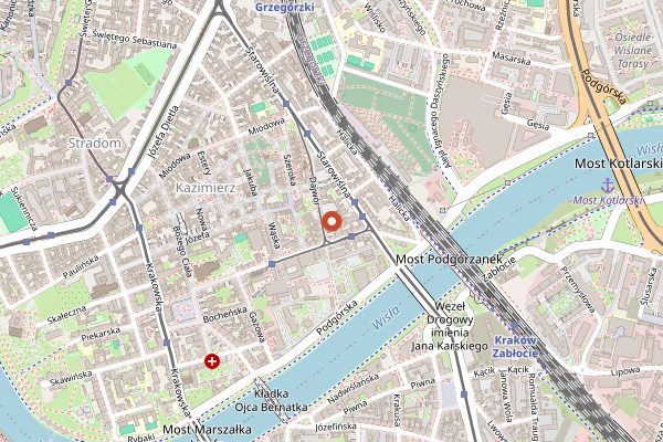 Map showing Weźże Krafta in Kraków