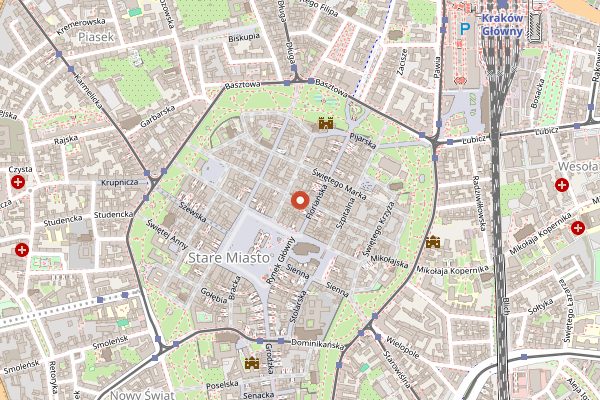 Map showing Cafe Camelot in Kraków
