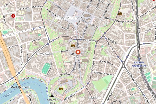 Map showing Bar Mleczny Pod Temidą in Kraków
