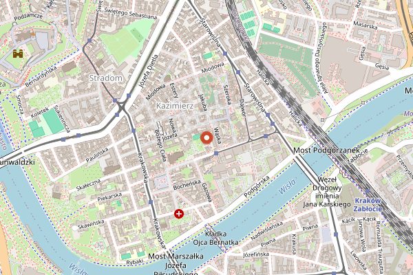 Map showing Stara Zajezdnia in Kraków