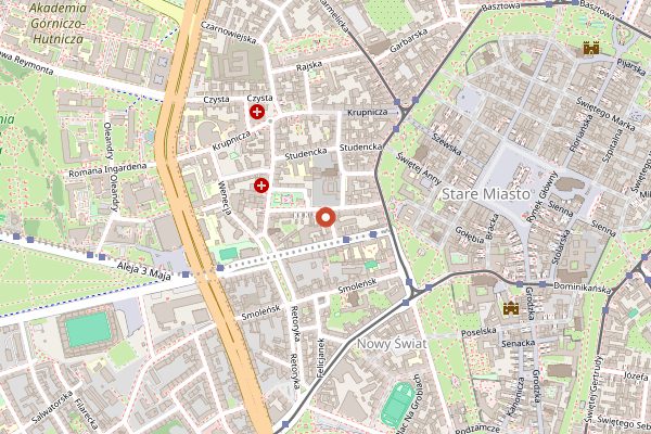 Map showing Delicious Poland Pierogi Cooking Class in Kraków