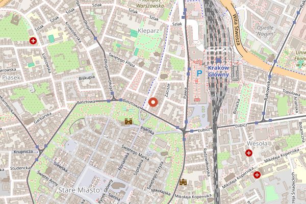 Map showing Glonojad in Kraków
