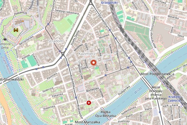 Map showing Moment in Kraków