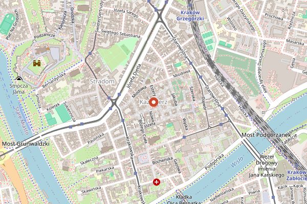 Map showing Festiwal Kultury Żydowskiej (Jewish Culture Festival) in Kraków