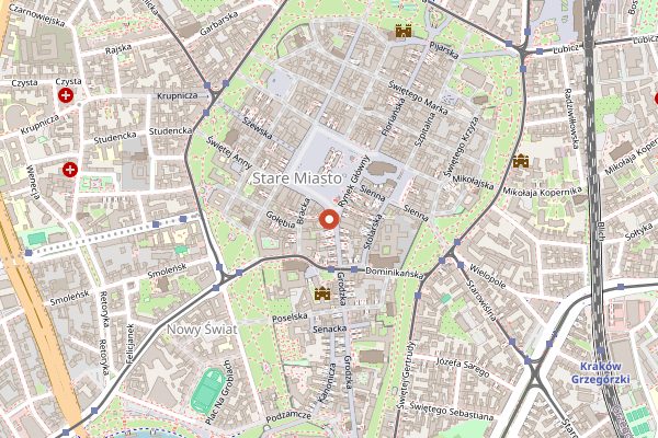 Map showing Wierzynek in Kraków