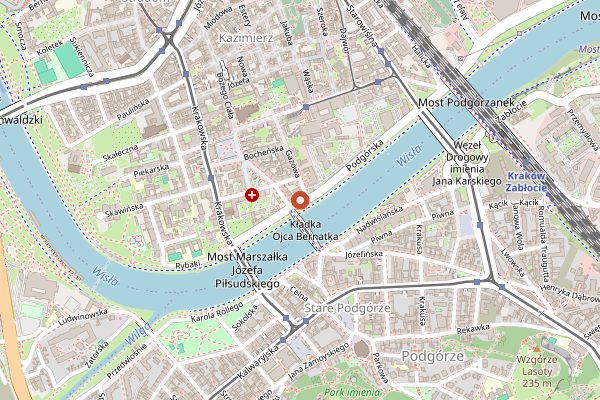 Map showing Barka in Kraków