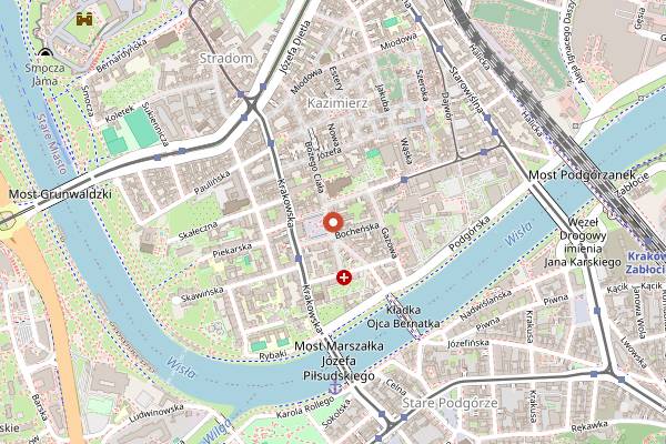 Map showing Klub Piękny Pies in Kraków