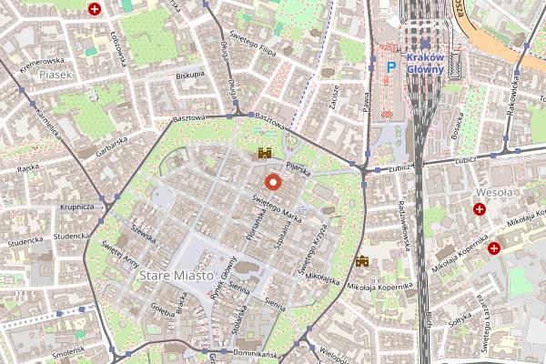 Map showing Pijalnia Wódki i Piwa in Kraków