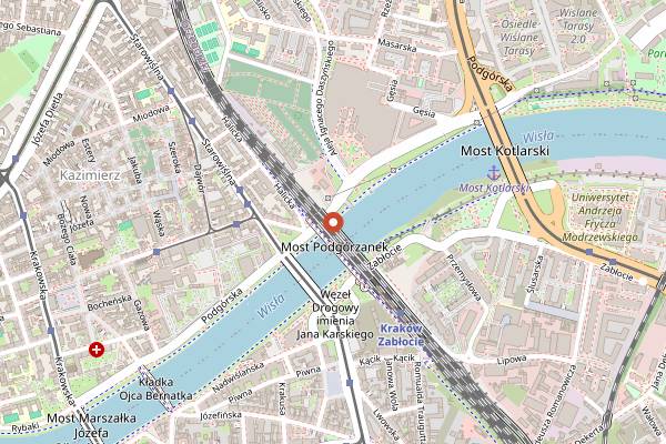Map showing Slay Space in Kraków