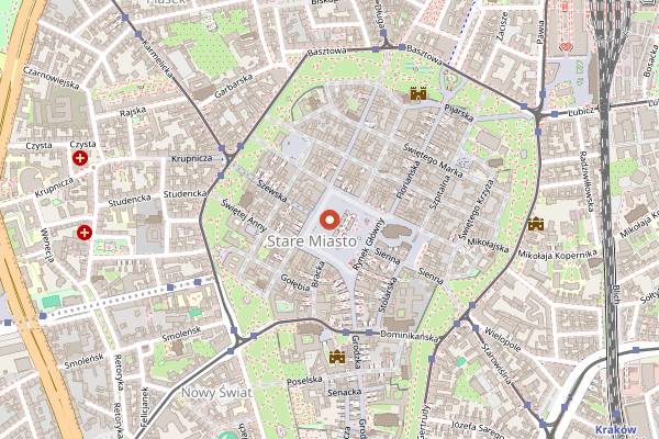 Map showing Ariel in Kraków