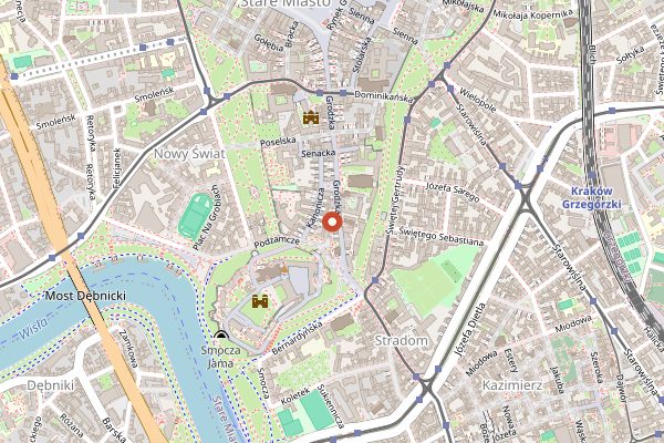 Map showing Fiorentina in Kraków