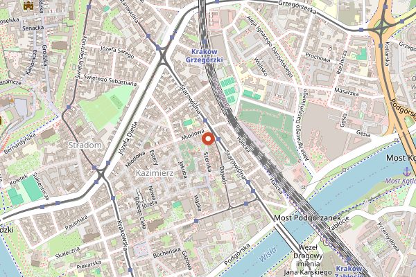 Map showing Klezmer-Hois in Kraków