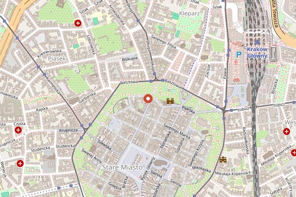 Map showing Miód i Wino in Kraków