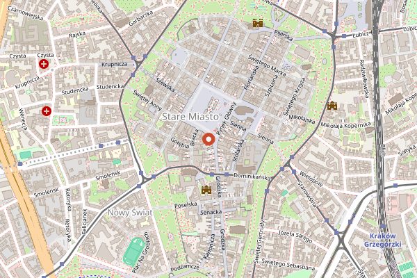 Map showing Szara Gęś in Kraków