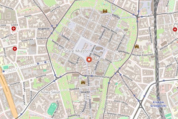 Map showing Wesele in Kraków