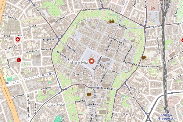 Map showing Noworolski Wine Room in Kraków