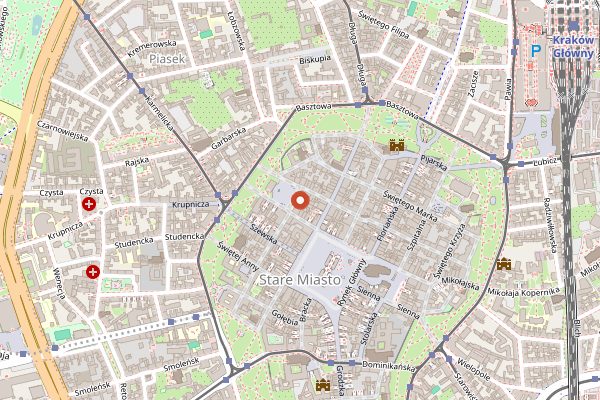 Map showing Winosfera in Kraków