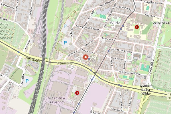 Map showing Fawor in Poznań
