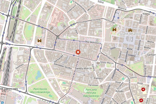 Map showing Stragan Kawiarnia in Poznań