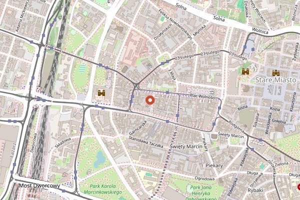 Map showing Krowarzywa Vegan Burger in Poznań